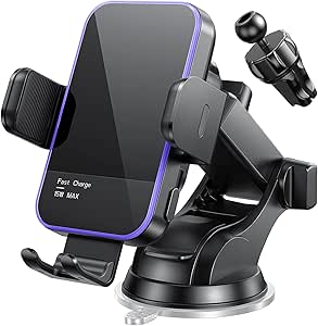 LED-backlit car phone charger for iPhone 15