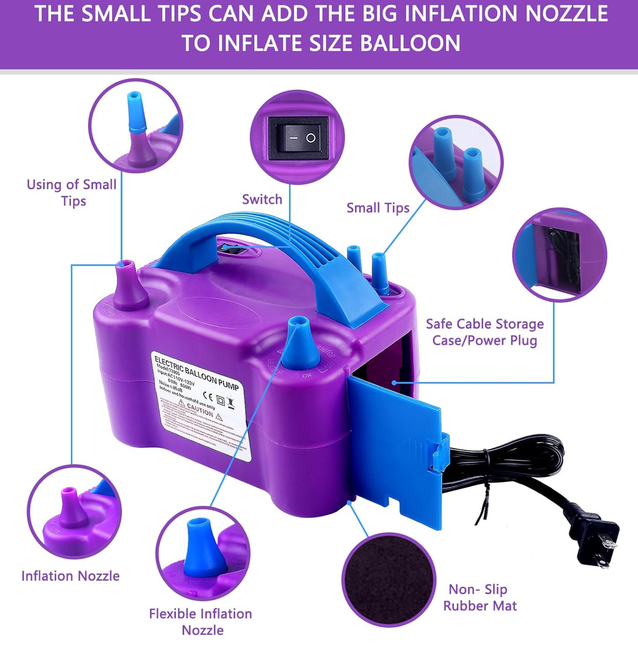 Portable balloon blower for Canadian birthday parties